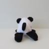 Peluche panda noire et blanche, vue de dos